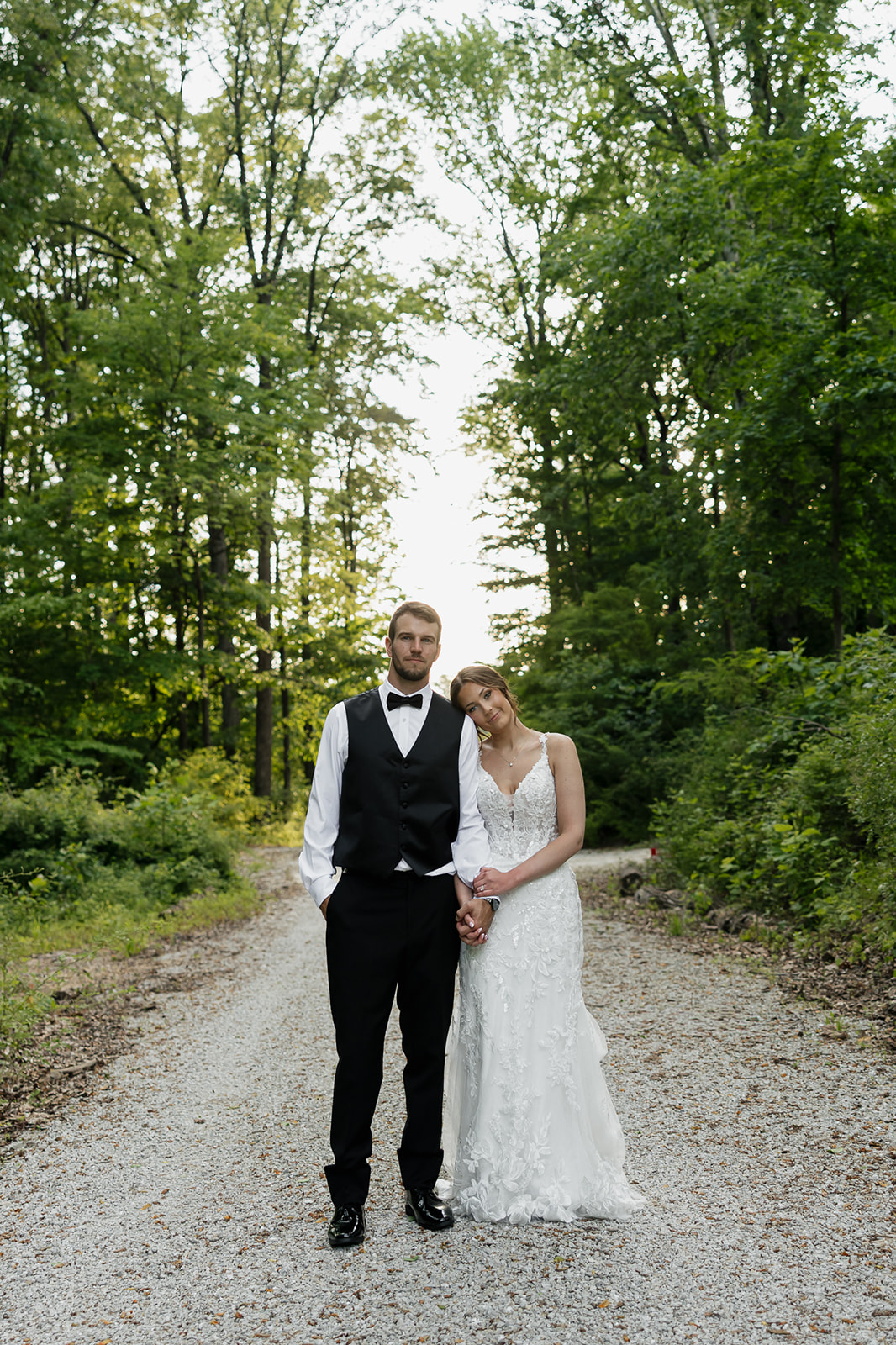 Bride and groom on wedding day
